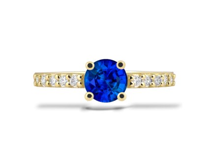 P 023 ZDS prsten zlato diamant safir