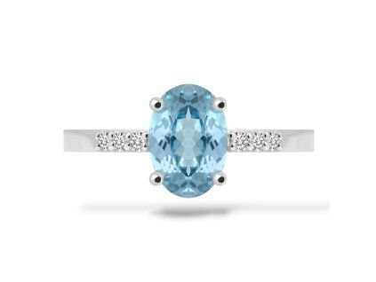 P 037 BDA prsten zlato diamant akvamarin