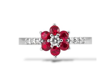 P 041 BDR prsten zlato diamant rubin