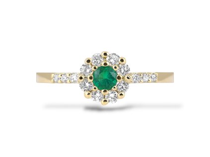 P 043 ZDE prsten zlato diamant smaragd