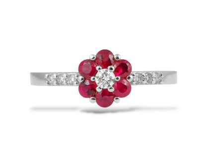 P 042 BDR prsten zlato diamant rubin