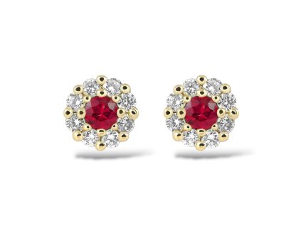 N 043 BPDR nausnice zlato diamant rubin