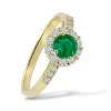 P 020 ZDE prsten zlato diamant emerald