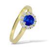 P 026 ZDS prsten zlato diamant safir