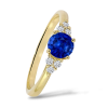 P 033 ZDS prsten zlato diamant safir
