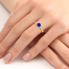 P 033 ZDS prsten bile zlato diamant safir
