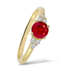 P 033 ZDR prsten zlato diamant rubin