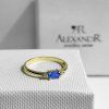 P 022 ZDS prsten zlato diamant safir1
