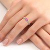 P 022 BDSR prsten zlato diamant safiry ruzovy