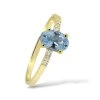 P 037 ZDA prsten zlato diamant akvamarin