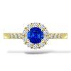 P 020 ZDS prsten zlato diamant safir