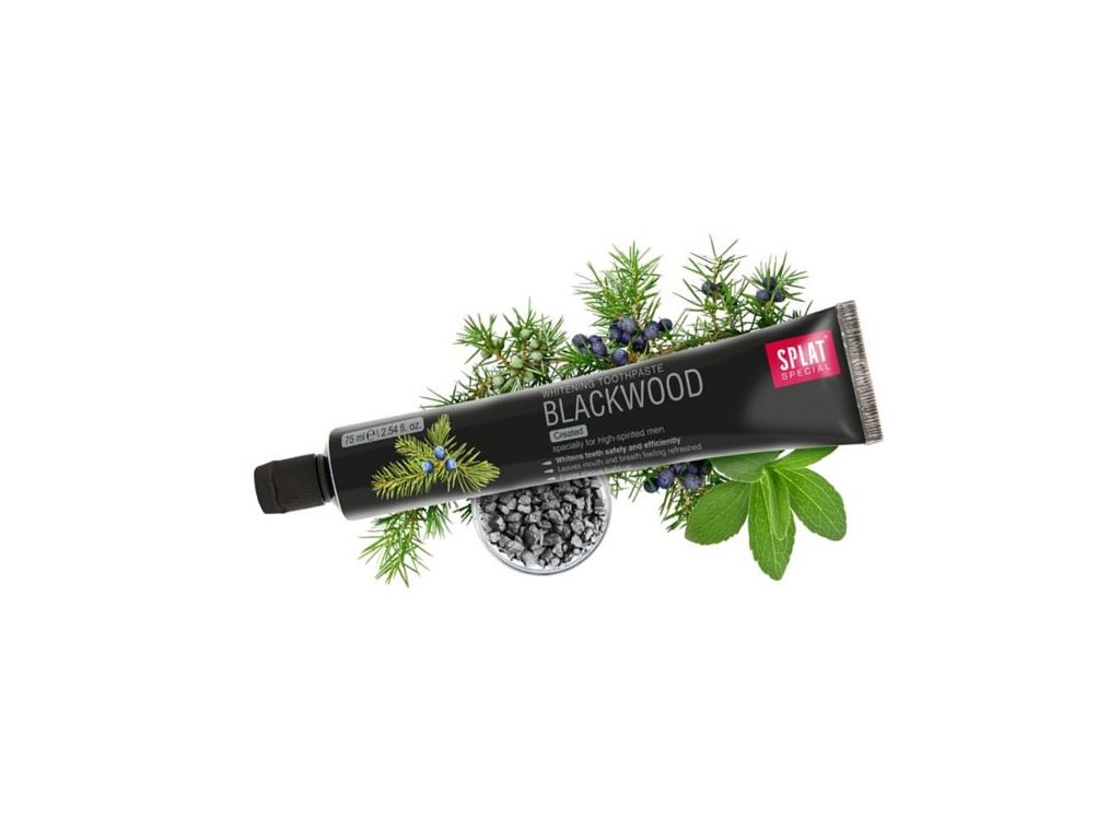 Bělící zubní pasta Splat Blackwood s aktivním uhlím a jalovcem