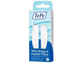 Zubní nit pro čištění můstků, implantátů a ortodontických rovnátek TePe Bridge & Implant Floss