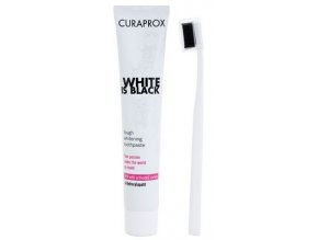Bělící zubní pasta s enzymy Curaprox White is Black + kartáček Curaprox CS 5460 ultrasoft