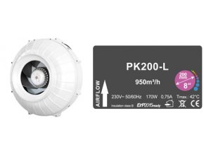 Ventilátor PRIMA KLIMA 200 - 950m3/h - Ø200mm - 1 rýchlosť