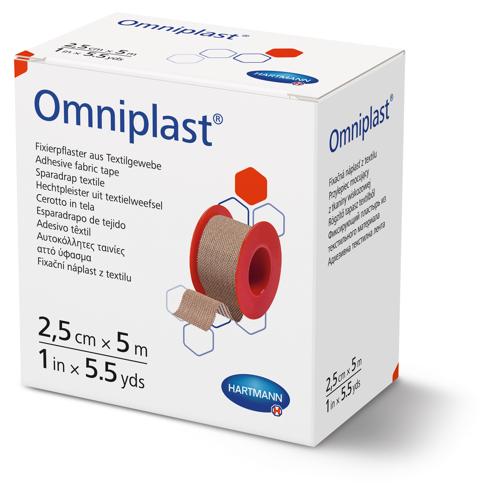 Hartmann Klasická náplast na cívce Omniplast 2,5 cm x 5 m