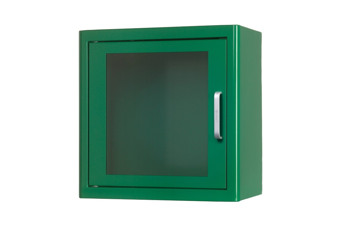 ARKY Skříňka na defibrilátor bez alarmu 38x38x20cm Barva: Zelená