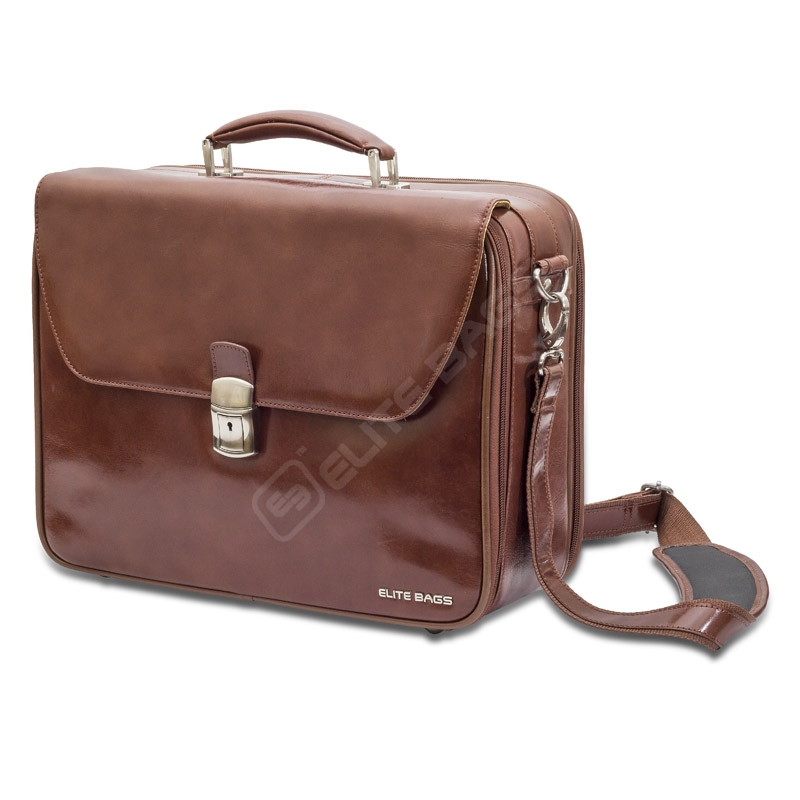 ELITE BAGS Lékařská taška z kůže hnědá EB12.004