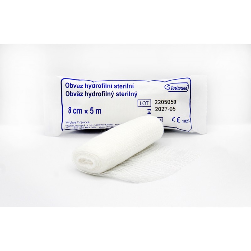 STERIWUND Obvaz 8cmx5m sterilní, hydrofilní