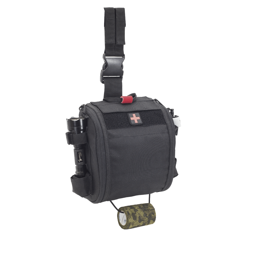 ELITE BAGS QUICKAID'S lékárnička - stehenní IFAK Barva: černá
