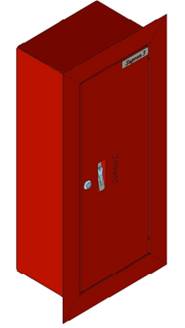 VESTAVNÁ SKŘÍŇKA NA HASICÍ PŘÍSTROJ - 4 nebo 6 kg Barva: červená