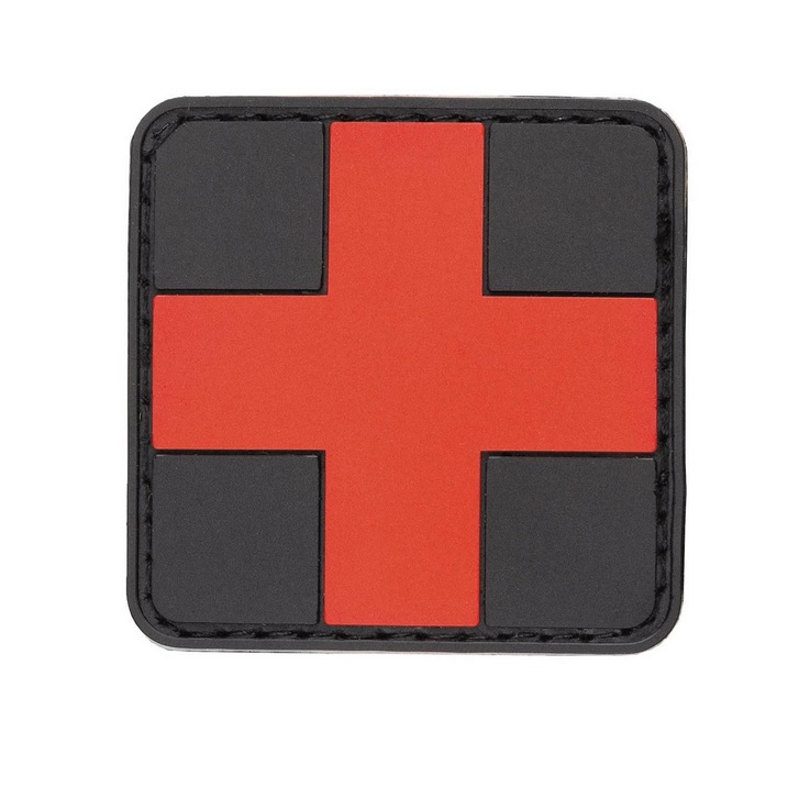 MIL-TEC Nášivka 3D Medic Cross RED/BLACK na suchém zipu