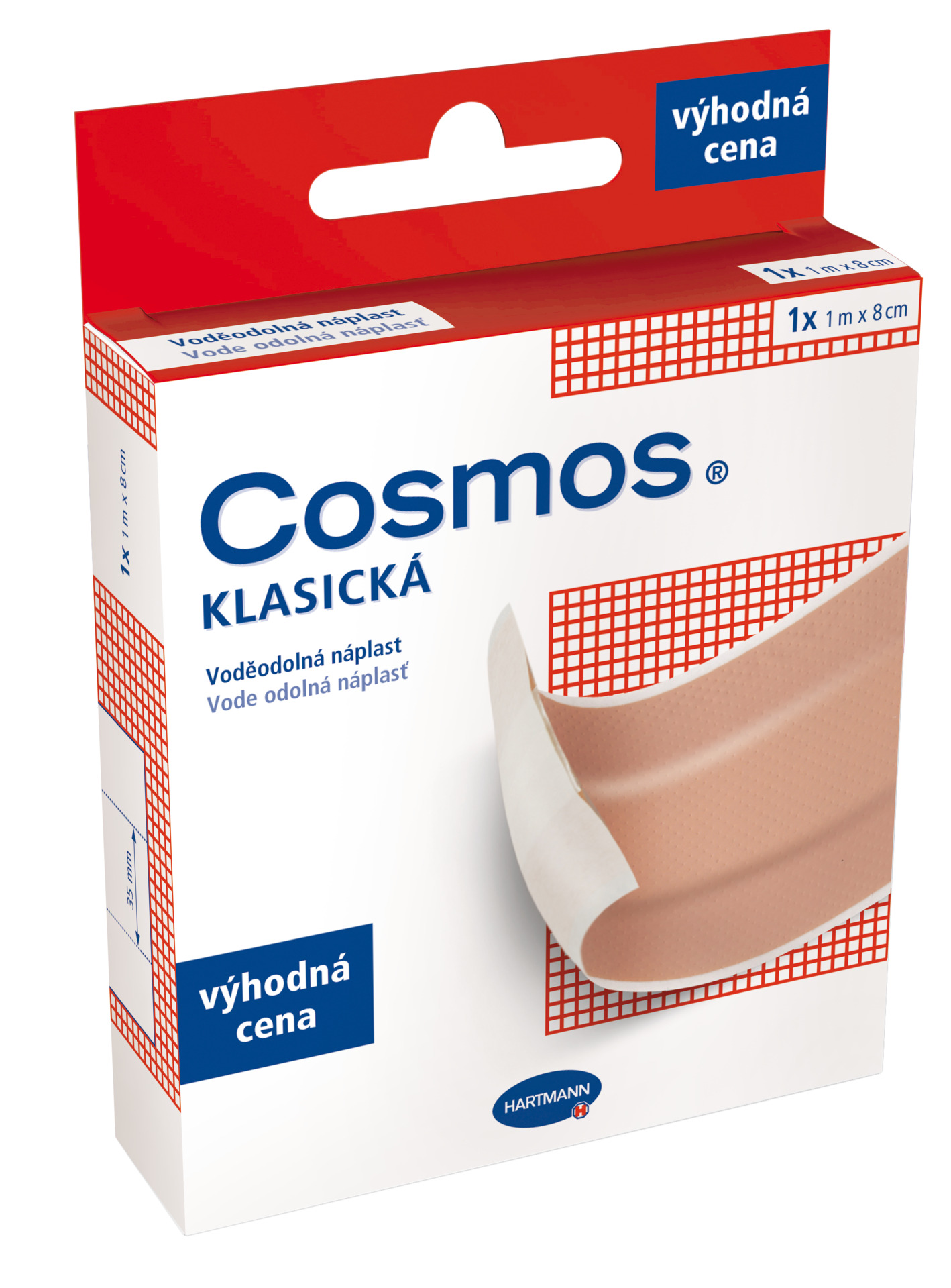 Hartmann Cosmos Klasická voděodolná náplast 1 m × 8 cm