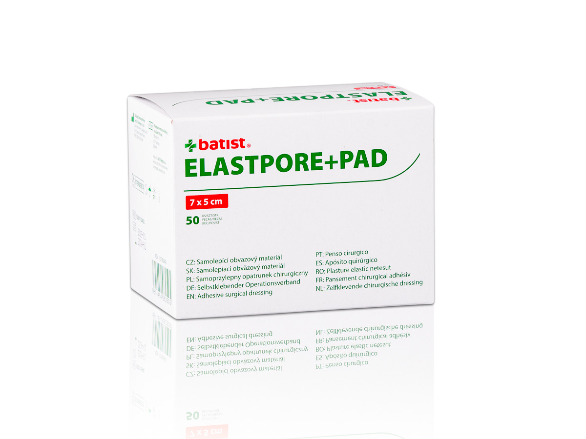 Náplast polštářková z NT ELASTPORE+PAD 7x5 cm, sterilní (50ks/bal)