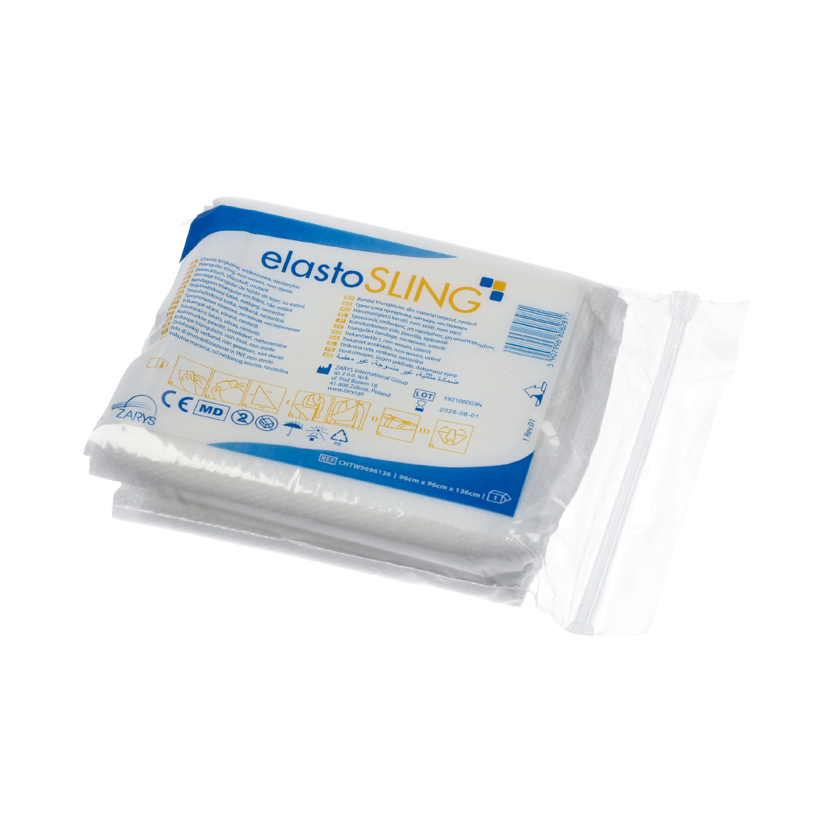 Zarys Trojcípý šátek - ElastoSLING 96 x 96 x 136 cm