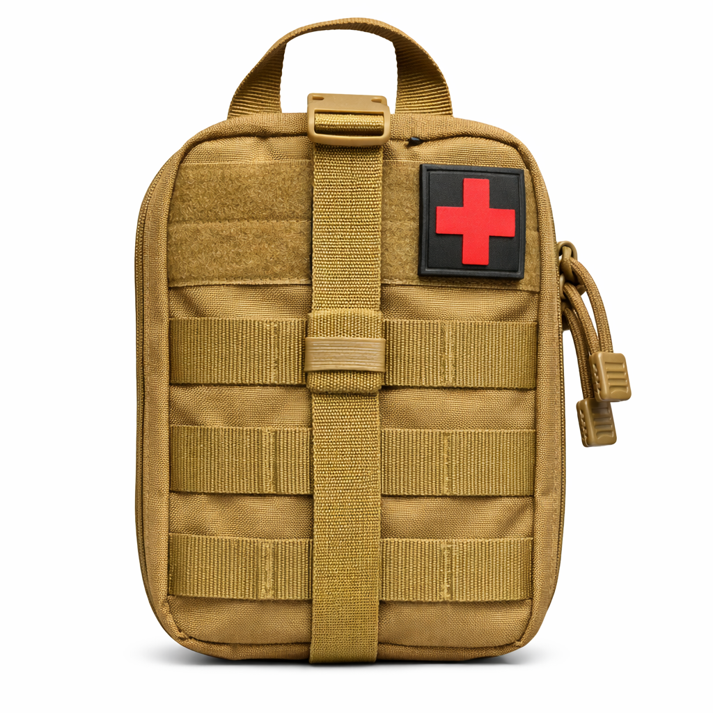 IFAK lékárnička 21 × 16 × 10 cm – voděodolné MOLLE pouzdro na první pomoc Barva: khaki