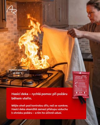 🔥 Víte, jak reagovat při požáru? 🔥 Hasicí deka je jeden z nejjednodušších způsobů, jak zastavit začínající požár dřív, než...