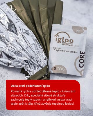 Podchlazení může rozhodovat o životě a smrti. Deka Igloo je navržena pro situace, kdy je potřeba rychle stabilizovat...