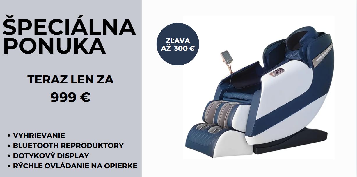 špeciálna ponuka masážne kreslo bielomodré