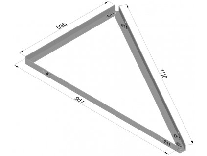 Trojúhelníkový držák 30°, horizontálně, SOL MONT K30H výkres