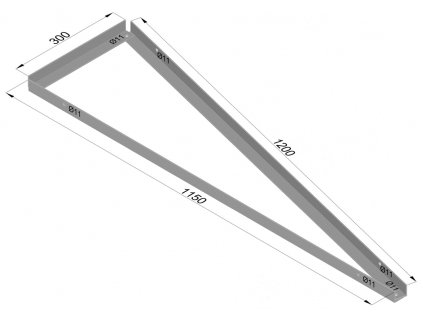 Trojúhelníkový držák FV panelů, 15 stupňů, horizontální instalace