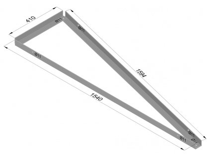 Trojúhelníkový držák 15°, vertikálně, SOL MONT K15V výkres