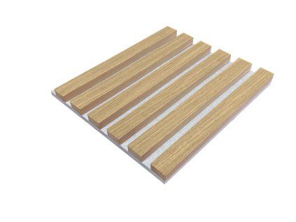 Akustikpaneel 260 x 60,5 cm – Braune Eiche mit grauem Hintergrund, MUSTER