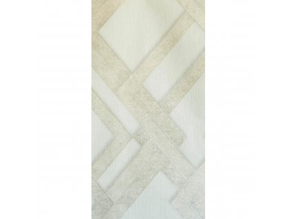 Vliestapete 0,53 x 10 m, 3D-geometrisches Muster S20512_1, cremefarben mit grauen Details