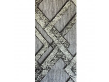 Vliesová tapeta 0,53x10m 3D geometrický vzor S20512_7, šedá s černými detaily