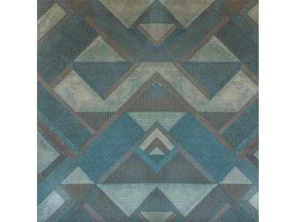 Muster einer Vliestapete, geometrisches Muster S20510_6, Graublau mit Metallic-Schattierungen