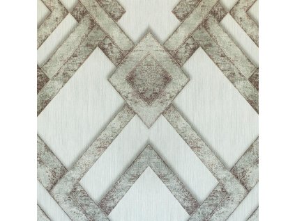 Muster einer Vliestapete, geometrisches 3D-Muster S20512_6, Grau mit bordeauxroten Details