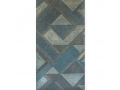 Netkaná tapeta S20510_6, geometrický vzor, šedo-modrá, kovové odtiene