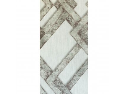 Netkaná tapeta S20512_6, moderný 3D geometrický vzor, sivá s bordovými detailmi a jemnými trblietkami na tvare