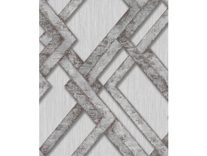Vzorek vliesové tapety, 3D geometrický vzor S20512_6, šedá s bordó detaily