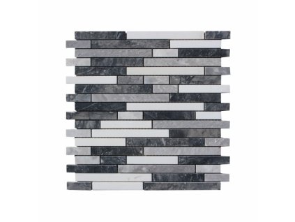 Kamenná mozaika z mramoru, Interlocking white and sky vein, 30,5x29,7x0,9 cm, NH211, Kus