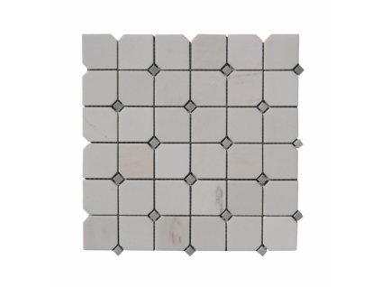 Kamenná mozaika z mramoru, Octagon milky white, 30x30x0,9 cm, NH206, Kus