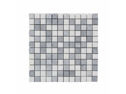 Kamenná mozaika z mramoru, Square white and grey, 30x30x0,9 cm, NH207, Kus