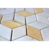 Kamenná mozaika z mramoru, Diamant bielo-žltý, 28,5x22,5x0,9 cm, NH202, Kus, II. Akosť