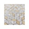 Kamenná mozaika z mramoru, Diamant bielo-žltý, 28,5x22,5x0,9 cm, NH202, Kus, II. Akosť