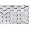 Kamenná mozaika z mramoru, Hexagon milky white, 30,7x30,5x0,9 cm, NH204, Kus, II. Akosť